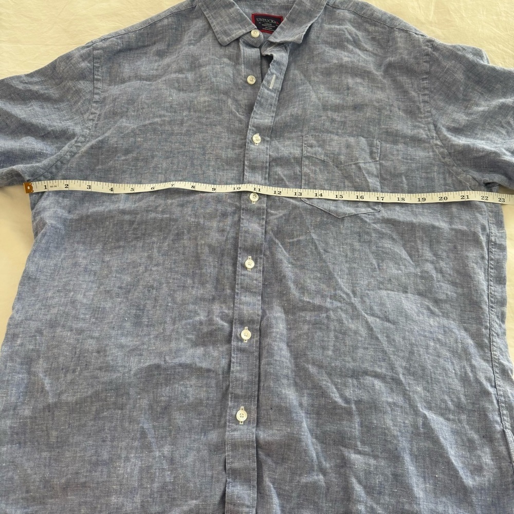 UNTUCKit Mens Valente WR Linen Short Sleeve Button Up Shirt - Picture 6 of 7